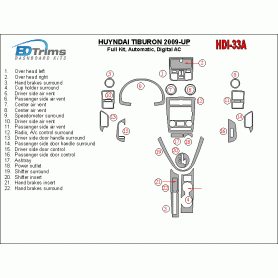 Hyundai Tiburon 2009 - 9999 Dash Trim Kit