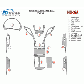 Hyundai Azera 2012 - 2013 Dash Trim Kit