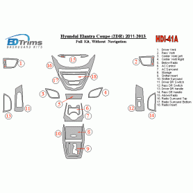 Hyundai Elantra Coupe 2011 - 2013 Dash Trim Kit