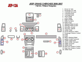 Jeep Grand Cherokee 2005 - 2007 Dash Trim Kit