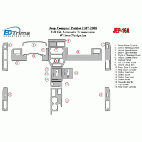 Jeep Compas 2007 - 2008 Dash Trim Kit