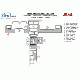 Jeep Compas 2007 - 2008 Dash Trim Kit