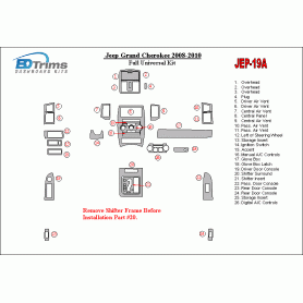 Jeep Grand Cherokee 2008 - 2010 Dash Trim Kit