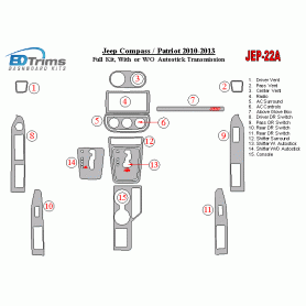 Jeep Compass 2010 - 2013 Dash Trim Kit