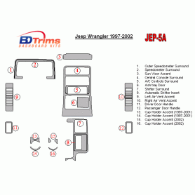 Jeep Wrangler 1997 - 2002 Dash Trim Kit