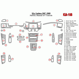 KIA OPTIMA 2007 - 2008 Dash Trim Kit