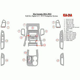 KIA Sorento 2011 - 2013 Dash Trim Kit