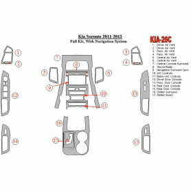 KIA Sorento 2011 - 2013 Dash Trim Kit