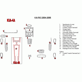 Kia Rio 2004 - 2005 Dash Trim Kit