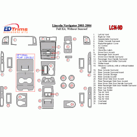 Lincoln Navigator 2003 - 2004 Dash Trim Kit