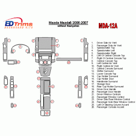 Mazda Mazda5 2006 - 2007 Dash Trim Kit