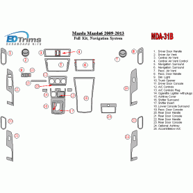 Mazda Mazda6 2009 - 2013 Dash Trim Kit