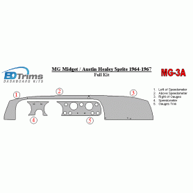 MG Midget/Austin Healey Sprite 1964 - 1967 Dash Trim Kit