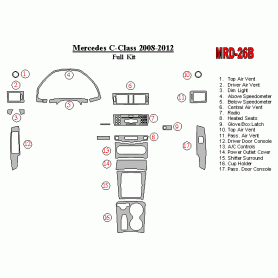 Mercedes Benz C Class 2008 - 2012 Dash Trim Kit