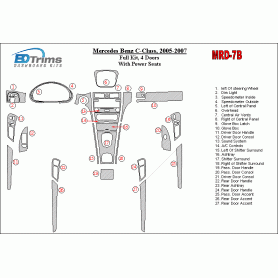 Mercedes Benz C Class 2005 - 2007 Dash Trim Kit