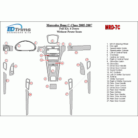 Mercedes Benz C Class 2005 - 2007 Dash Trim Kit