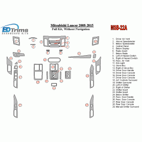 Mitsubishi Lancer 2008 - 2015 Dash Trim Kit