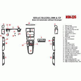 Nissan Maxima 2000 - 2001 Dash Trim Kit