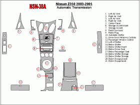 LHD Dash Trim Kits For Nissan Z350 2003 2005