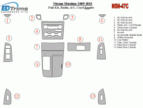 Nissan Maxima 2009 - 2015 Dash Trim Kit