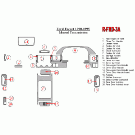 Ford Escort 1995-2001 Dash Trim Kit (RHD)