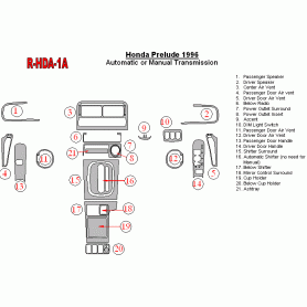 Honda Prelude 1996-1996 Dash Trim Kit (RHD)