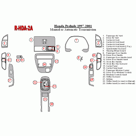 Honda Prelude 1997-2001 Dash Trim Kit (RHD)