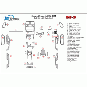 Hyundai Santa Fe 2003-2004 Dash Trim Kit (RHD)