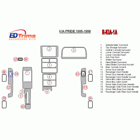 Kia Pride 1995-1998 Dash Trim Kit (RHD)