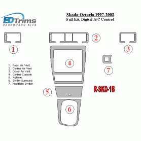 Scoda Octavia 1997-2003 Dash Trim Kit (RHD)