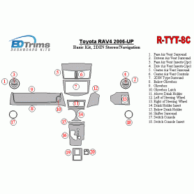 Toyota RAV-4 2006-UP Dash Trim Kit (RHD)