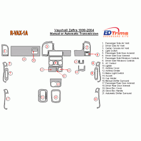 Vauxhall Zafira 1999-2004 Dash Trim Kit (RHD)