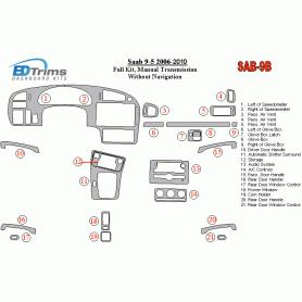 Saab 9-5 2006 - 2010 Dash Trim Kit