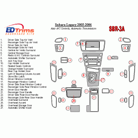 Subaru Legacy 2005 - 2006 Dash Trim Kit