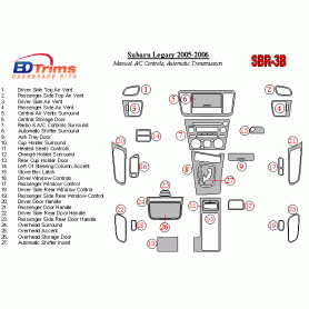 Subaru Legacy 2005 - 2006 Dash Trim Kit