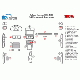 Subaru Forester 2003 - 2006 Dash Trim Kit