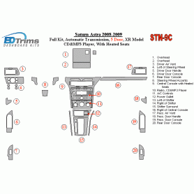 Saturn Astra 2008 - 2009 Dash Trim Kit