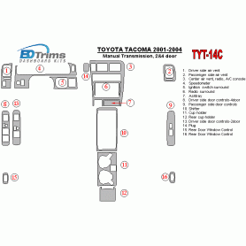 Toyota Tacoma 2001 - 2004 Dash Trim Kit