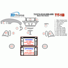 Toyota Echo 2000 - 2005 Dash Trim Kit