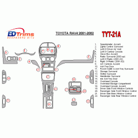 Toyota RAV-4 2001 - 2002 Dash Trim Kit