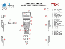 Toyota Corolla 2009 - 2011 Dash Trim Kit