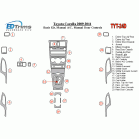 Toyota Corolla 2009 - 2011 Dash Trim Kit