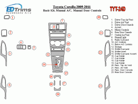 Toyota Corolla 2009 - 2011 Dash Trim Kit