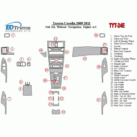 Toyota Corolla 2009 - 2011 Dash Trim Kit