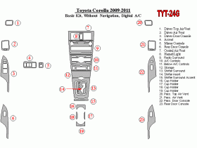 Toyota Corolla 2009 - 2011 Dash Trim Kit