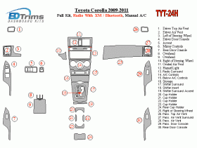 Toyota Corolla 2009 - 2011 Dash Trim Kit