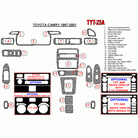 Toyota Camry 1997 - 2001 Dash Trim Kit