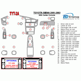 Toyota Sienna 2001 - 2003 Dash Trim Kit