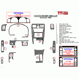 Toyota 4 Runner 1999 - 2002 Dash Trim Kit