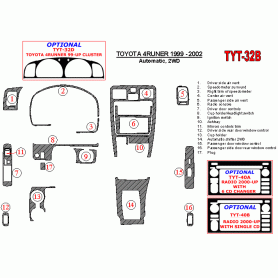 Toyota 4 Runner 1999 - 2002 Dash Trim Kit